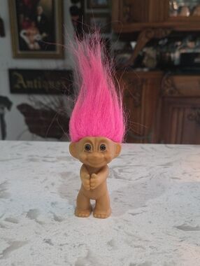Vintage Russ Berrie Pink Hair Troll.